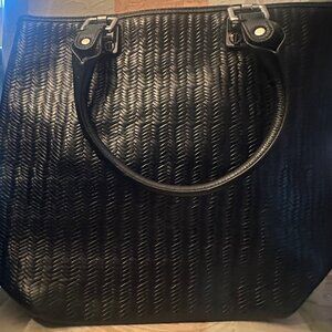Treesje Black Leather Shoulder Bag